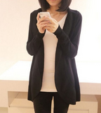 Solid Scarf Collar Cardigan Sweater