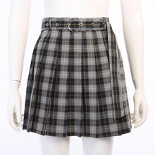 High Waist Plaid Pleated Mini Skirts