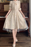 Mesh Elegant Sweet Midi Dress