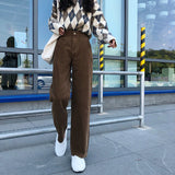 High Waist Full Corduroy Loose Pants