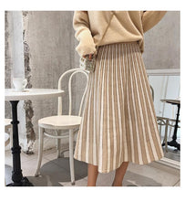 Mid Calf Solid Elastic Knitted Skirt