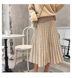 Mid Calf Solid Elastic Knitted Skirt