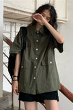 Multi Pockets Loose Blouse Shirts