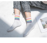 Rainbow Stripes Short Socks