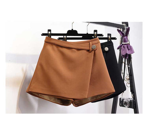 High Waist Casual Irregular Wide Leg Shorts