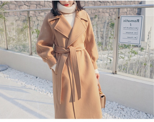 Adjustable Belt Wool Coat