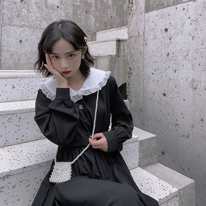 Dark Peter Pan Collar Long Sleeve Lolita Dress