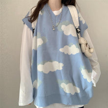 Loose Clouds Pattern Knitted Lovely Soft Sweater