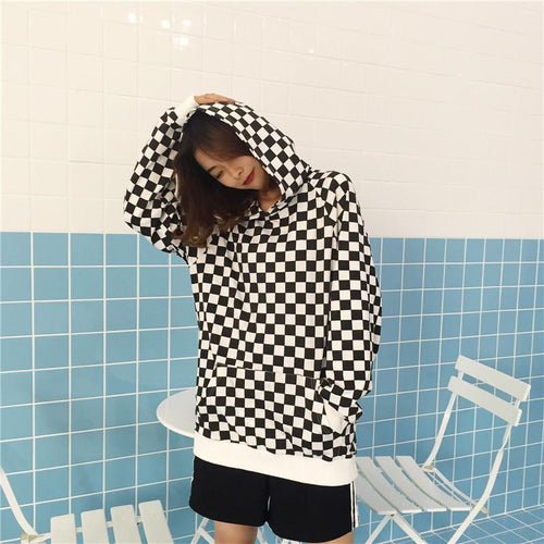 Checkerboard Plaid Hoodie