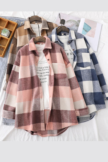 Big Plaid Woolen Thick Oversize Shirt – Tomscloth