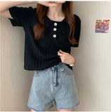 Cute Flower Button Casual Slim Shirt