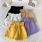 Elastic Waist Pocket Button Shorts