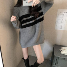 Loose Striped Long Knitted Sweater