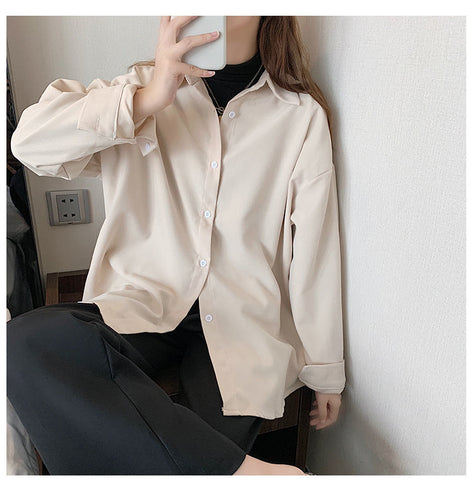 Loose Turn Down Collar Casual Blouse Shirts