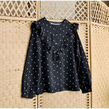 Elegant Polka Dot Ruffle Office Blouse Shirt