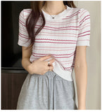 Casual Striped Knitted Slim Shirt