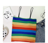 Rainbow Striped Sexy Skinny Camisole Tank Top