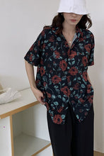 Dark Floral Pattern Blouse Shirt