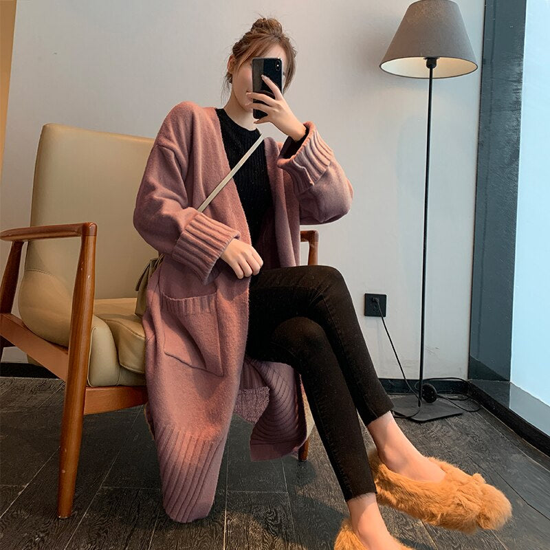 Casual Knitted Long Cardigan Sweater