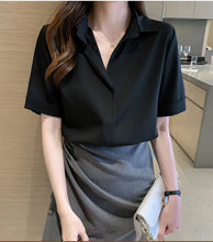 Short Sleeve Elegant Style Office Blouse Shirts