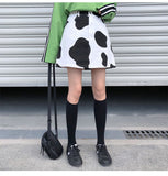 High Waist Cow Pattern A-Line Skirt