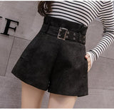 Elegant A-Line Wide Leg Belted Shorts