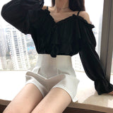 Flare Sleeve Ruffled Chiffon Blouse Shirts