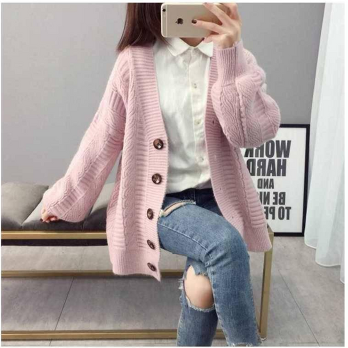 Elegant Twist Knitted Winter Cardigan