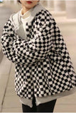 Loose Hooded Plaid Warm Jackets