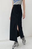 High Waist Long Split Denim Skirts