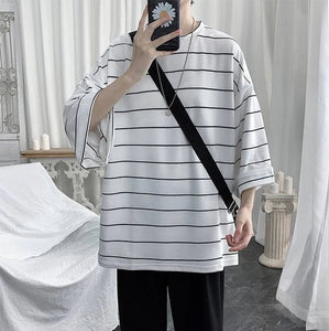 Loose Hip Hop Striped Oversize Shirt