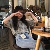 Floral Pattern Casual O-Neck T-Shirt