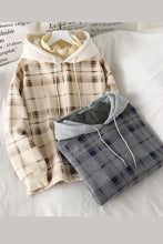 Loose Plaid Style Fleece Hoodie