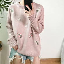 Little Flower Embroidery Knitted Sweater