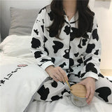 Cow Pattern Printed 2Pcs Pajamas Set