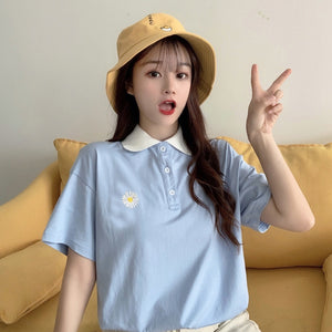 Cute Little Daisy Polo Collar Shirt