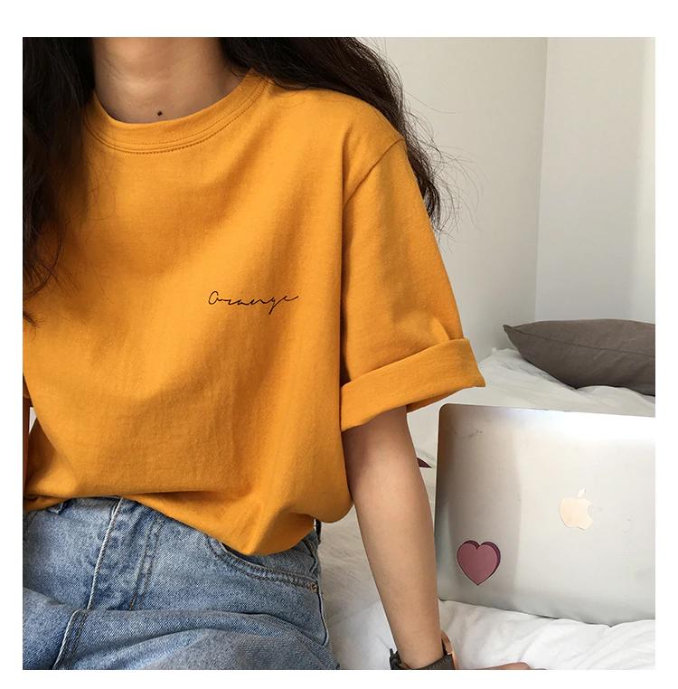 Vintage Orange Letter Pocket Printed Shirt