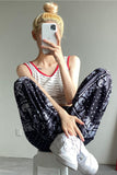 High Waist BOHO Printing Pattern Loose Sweatpants