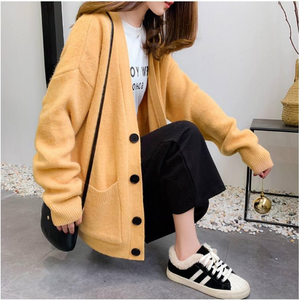 Casual Solid Color Winter Cardigan Sweater