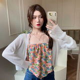 Sexy Floral Backless Retro Crop Tops