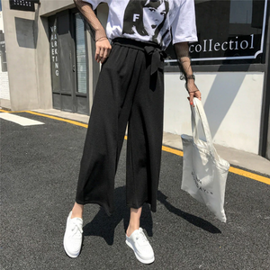 Casual Loose Wide Leg Belted Pants