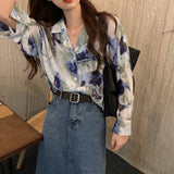 Painting Tie Dye Printed Blouse Shirt
