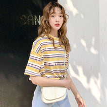 Loose Short Sleeve Striped Casual Shirt