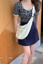 Lace Leisure Short Sleeve Plaid Shirt