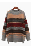 Loose Argyle Striped Christmas Style Sweater