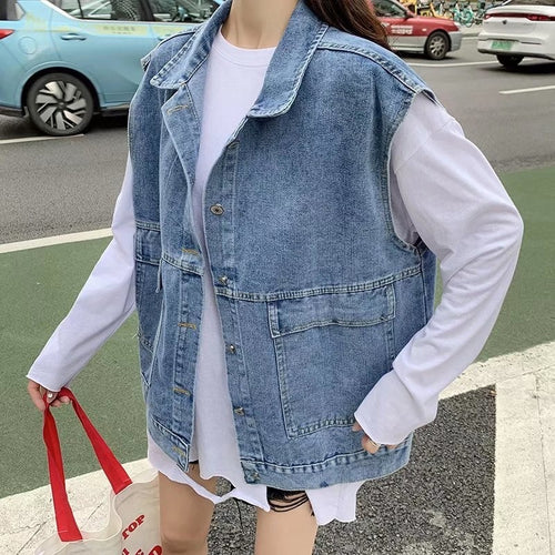 Loose Sleeveless Denim Vest Jacket