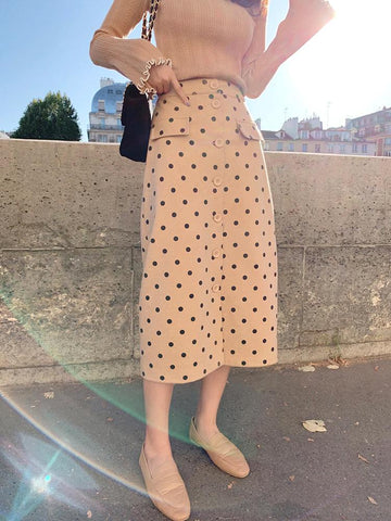 Polka Dot Print Casual Skirt