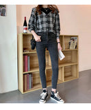 Loose Fake Two Piece Style Plaid Shirt