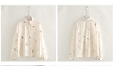 Flowers Printed Long Sleeve Blouse Shirt
