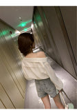 Sexy Elegant Off Shoulder Skew Collar Shirt